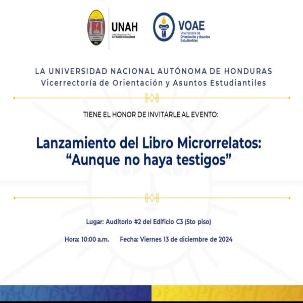 Lanzamiento del Libro Microrrelatos "Aunque no haya testigos"