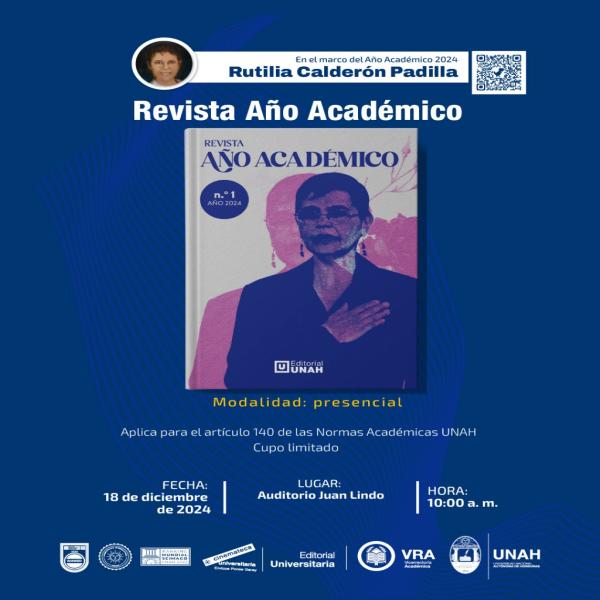 Presentación de la Revista Año Académico»: homenaje a la Dra. Rutilia Calderón