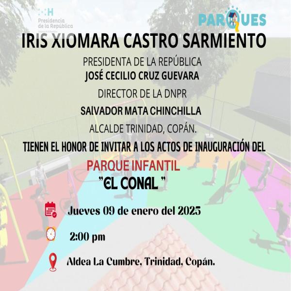 Inauguración Parque Infantil El Conal – Trinidad, Copán 