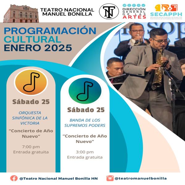 Programación Cultural Teatro Manuel Bonilla – enero, 2025 