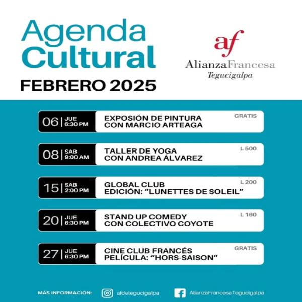Alianza Francesa: Agenda Cultural de febrero 2025 