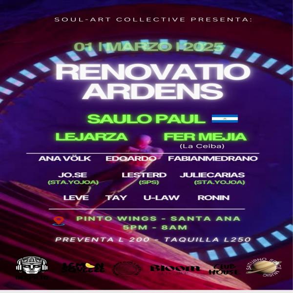 Flyer promocional de Renovatiio Ardens