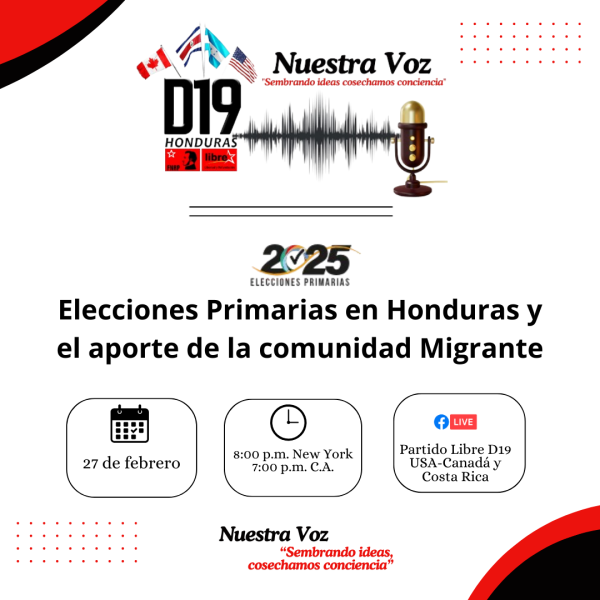 Conversatorio: Elecciones primarias en Honduras y el aporte de la comunidad migrante 
