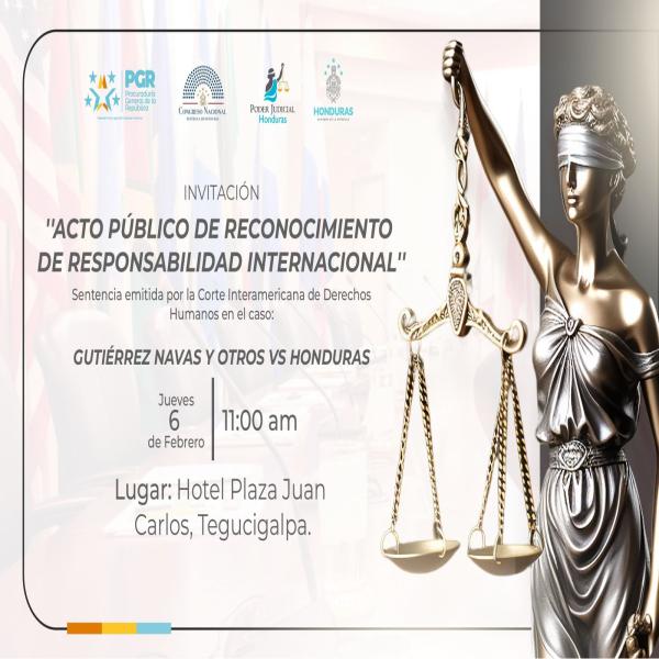Acto Público de Reconocimiento de Responsabilidad Internacional; caso: Gutiérrez Navas y Otros vs Honduras