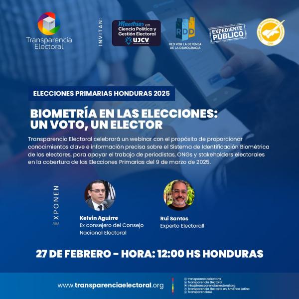 Webinar | Biometría en las Elecciones: Un Voto, un Elector 