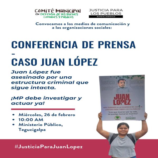 Conferencia de Prensa: Caso Juan López 