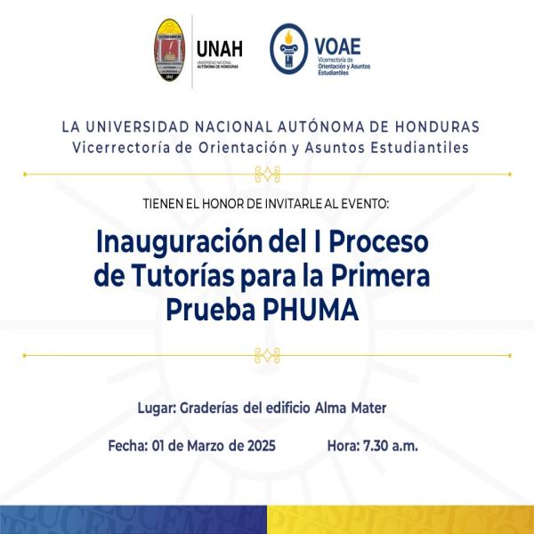 Inauguración del I Proceso de Tutorías para la Primera Prueba PHUMA  