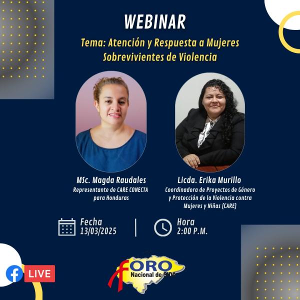 Webinar: "Atención y Respuesta a Mujeres Sobrevivientes de Violencia"   