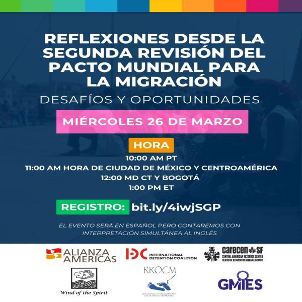 Evento virtual: Segunda Revisión del Pacto Mundial para la Migración Segura, Ordenada y Regular