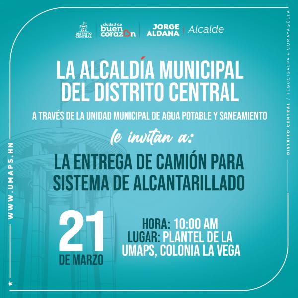 AMDC: Entrega de camión para sistema de alcantarillado 