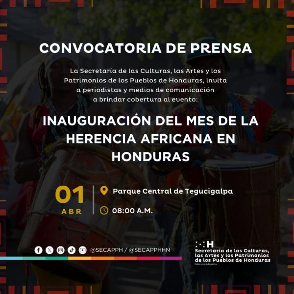  Inauguración del Mes de la Herencia Africana en Honduras