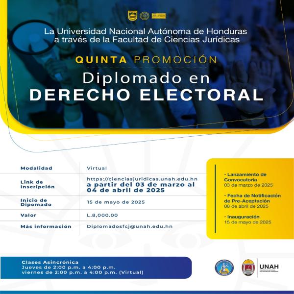 Inician las inscripciones para el Diplomado en Derecho Electoral