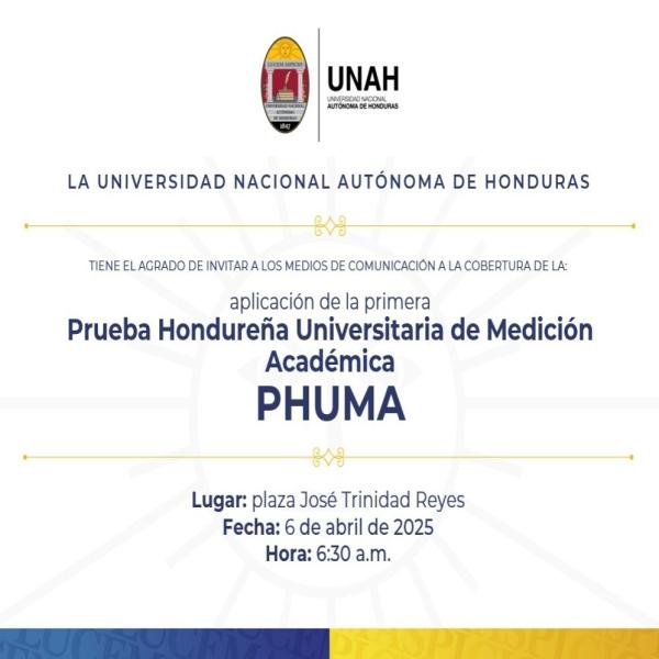 UNAH: Aplicación de la primera Prueba Hondureña Universitaria de Medición Académica PHUMA 
