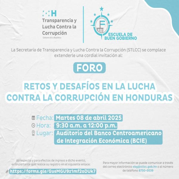 Foro “Retos y Desafíos en la Lucha contra la Corrupción en Honduras”