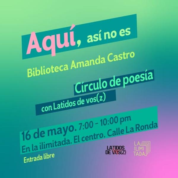 Lectura de Poesía “Aquí, así no es” 