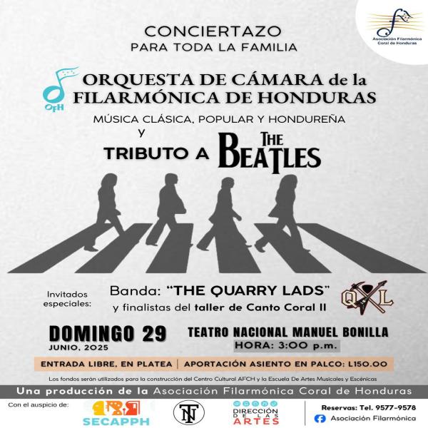 Concierto: Música Clásica, Popular, Hondureña y un espectacular Tributo a The Beatles 