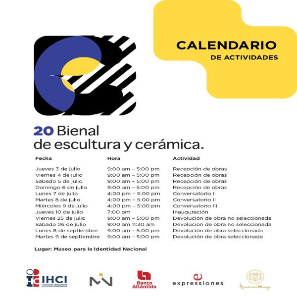 Calendario de actividades: 20 Bienal de Escultura y Cerámica