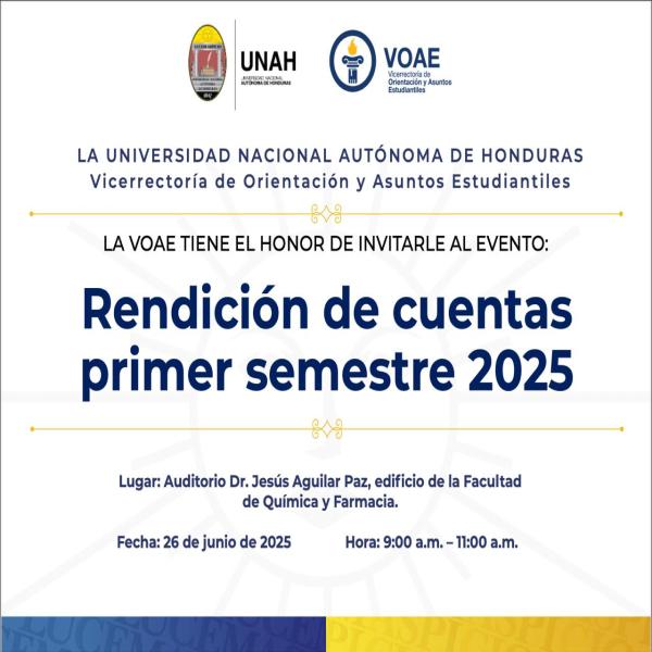 VOAE-UNAH: Rendición de cuentas primer semestre 2025 