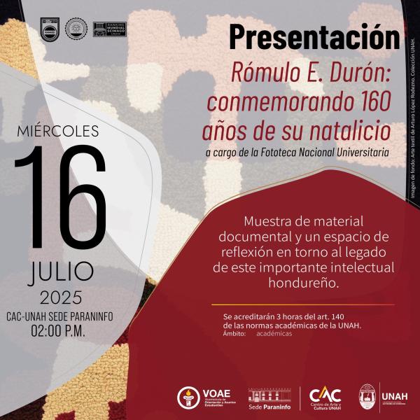 Homenaje: Rómulo E. Durón: conmemorando 160 años de su natalicio