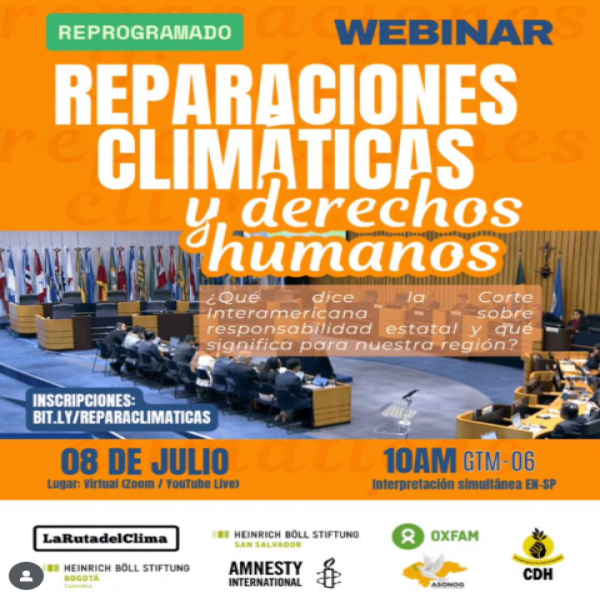 Webinar Reparaciones Climáticas y Derechos Humanos