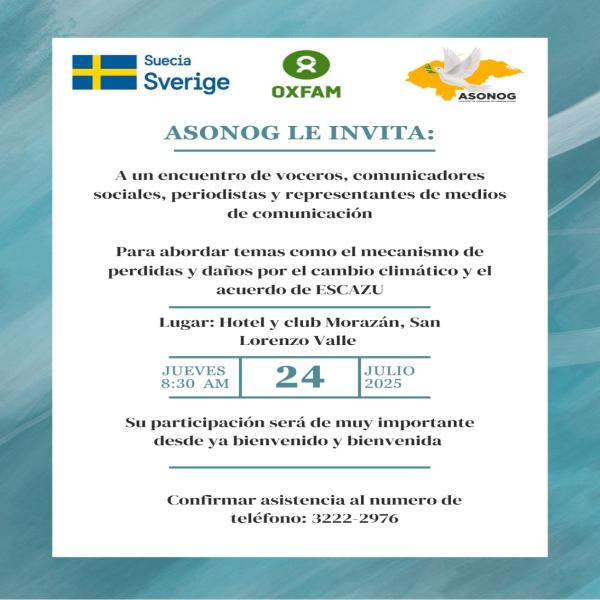 ASONOG: Mecanismo de pérdidas y daños por el cambio climático y el acuerdo de Escazú 