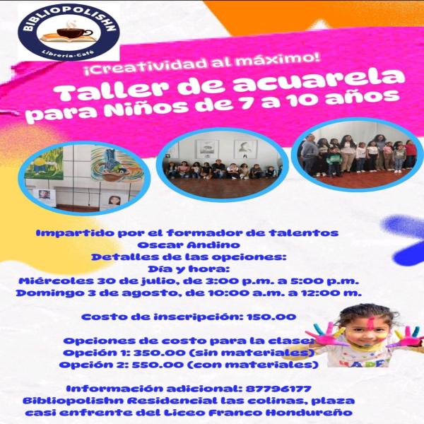 Taller de Acuarela para niños de 7 a 10 años  
