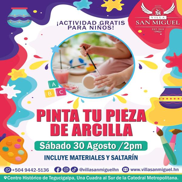 Actividad para niños: Pinta tu pieza de arcilla 