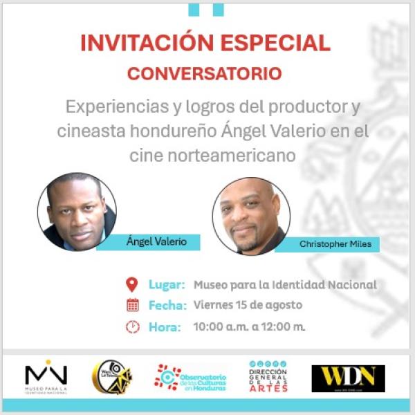 Conversatorio: Experiencias y logros del productor y cineasta hondureño Ángel Valerio en el cine norteamericano 