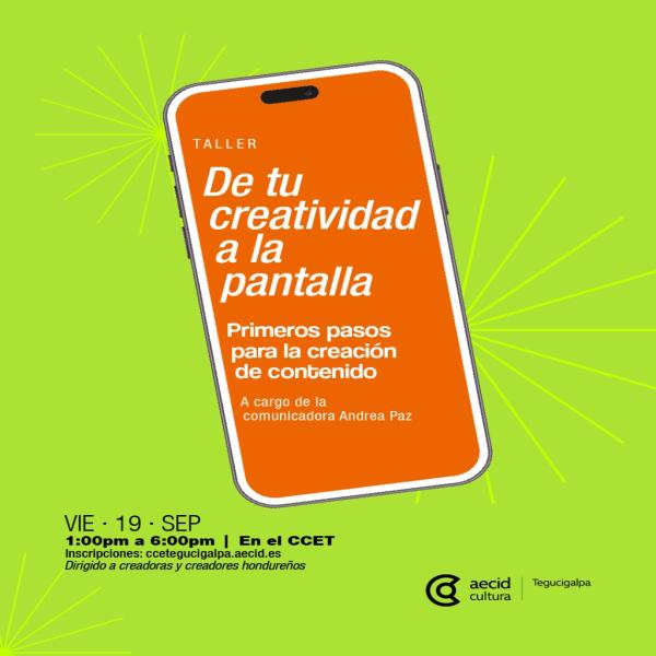 Taller De tu creatividad a la pantalla: primeros pasos para la creación de contenido