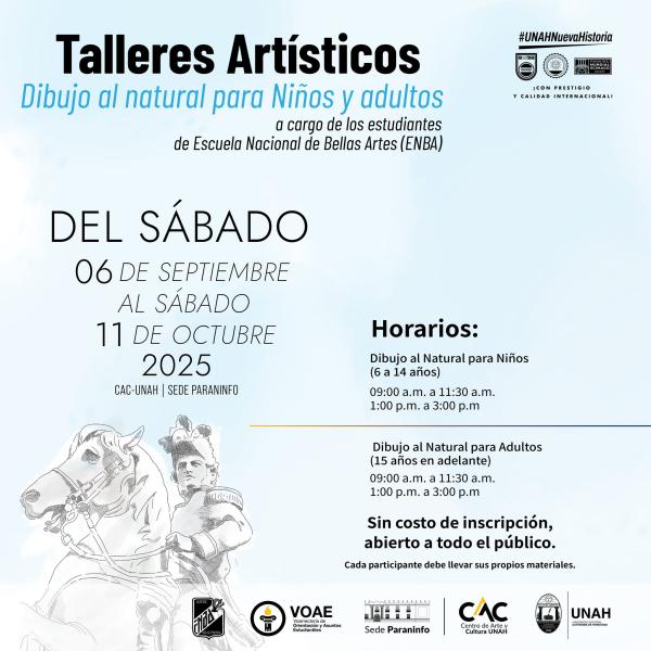 Talleres Artísticos del CAC-UNAH: Dibujo al natural para niños y adultos 
