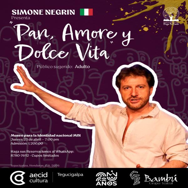 SIMONE NEGRIN presenta "Pan, Amore y Dolce Vita"