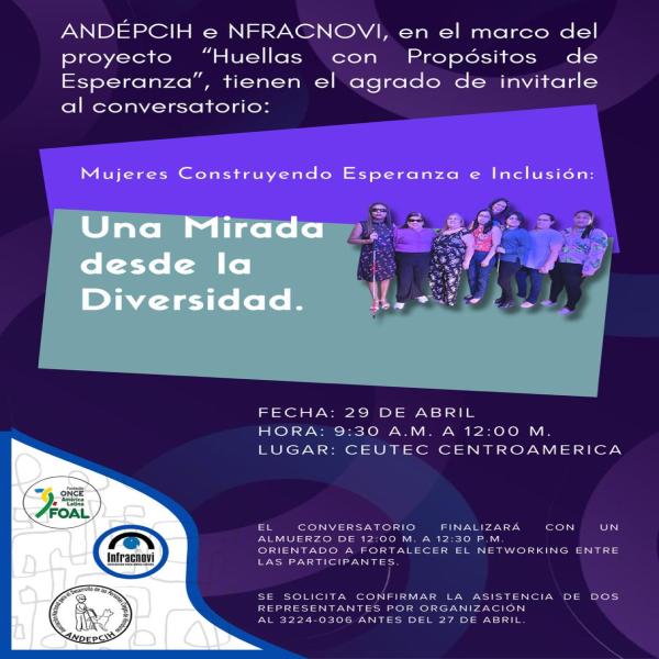 Conversatorio: “Mujeres Construyendo Esperanza e Inclusión: Una Mirada desde la Diversidad”,