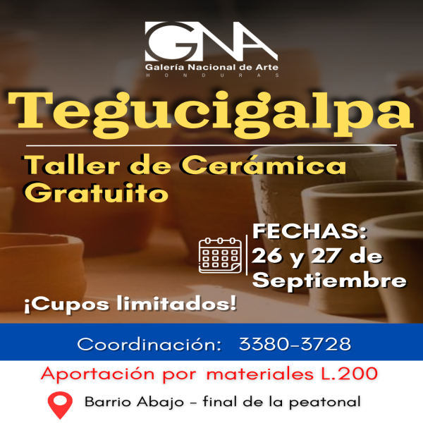 Taller de Ceramica "Un solo color y mil formas"  Conéctate y sumate y vive una experiencia en un plan diferente y realiza tu propia pieza en ceramica.  Tegucigalpa, Centro Historico
