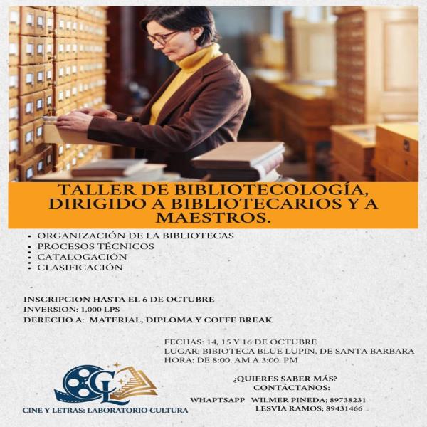Taller Básico de Bibliotecología: Procesos Técnicos, Catalogación, Clasificación y Promoción a la Lectura